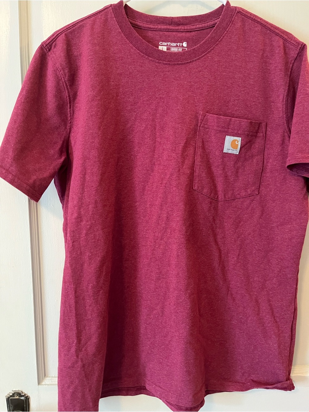 Carhartt Short Sleeve Pocket Tee in Heather Berry